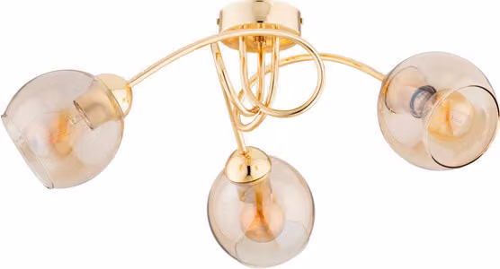Lampada da soffitto dorata con tre sfere di vetro SEYLA 3xE27 15W ALF62410 Alfa