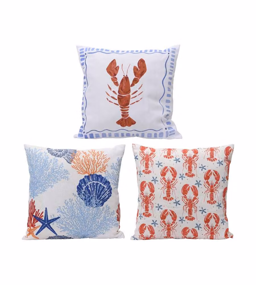 Cuscino Quadrato con Decorazioni Marine per Esterni 45x45x3 cm