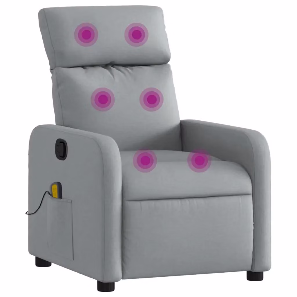 Poltrona reclinabile relax vidaXL in tessuto grigio con braccioli e leva manuale – 2