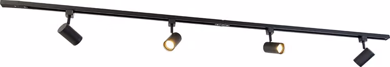 QAZQA - Moderno Sistema a binario monofase I Faretto I Faretto da soffitto I Faretto da soffitto I Faretto con fascio di luce a 4 fiamme spot nero I Faretto I Faretto da soffitto I Faretto da soffitto I Faretto I La