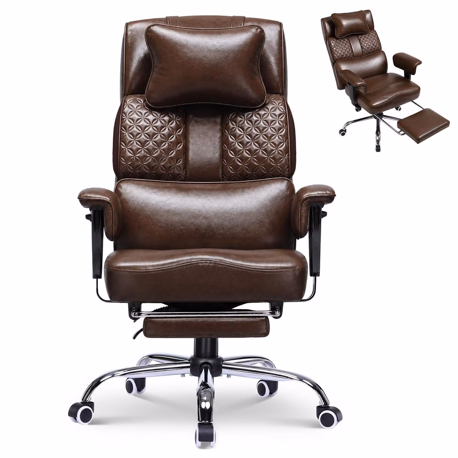 Sedia da gaming GTPLAYER, sedia ergonomica da ufficio con poggiatesta regolabile, supporto lombare ampio, seduta larga 54 cm, inclinazione da 90° a 150°, capacità di carico fino a 180 kg