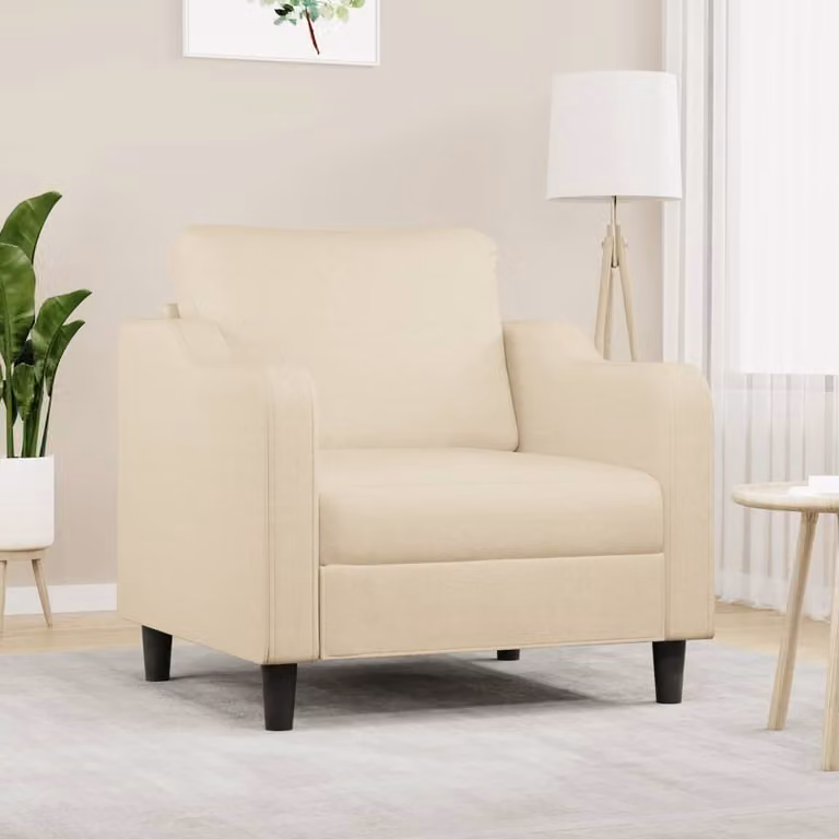 Maison Exclusive - Poltrona crema, 60 cm, rivestita in tessuto