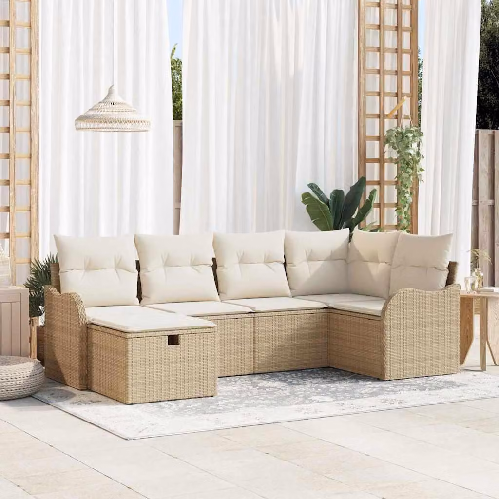 Maison Exclusive - Set da giardino con divano e 6 sedie, in rattan sintetico
