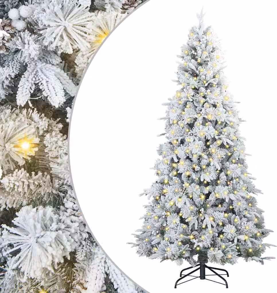 Albero di Natale Artificiale con Rami Pieghevoli Bianco 240 cm