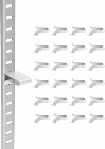 Set di 40 clip per mensole regolabili VEVOR in acciaio zincato color argento per supporti in metallo, legno e vetro, ideali per armadi, credenze, librerie e scarpiere
