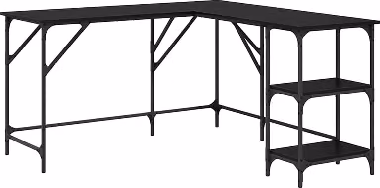 Scrivania Rovere Nero 139 x 139 x 75 cm Legno multistrato