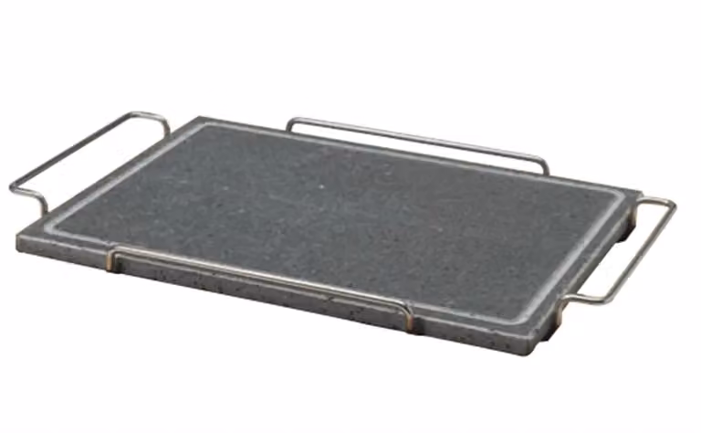 Pietra rettangolare con supporto in acciaio 29x40cm