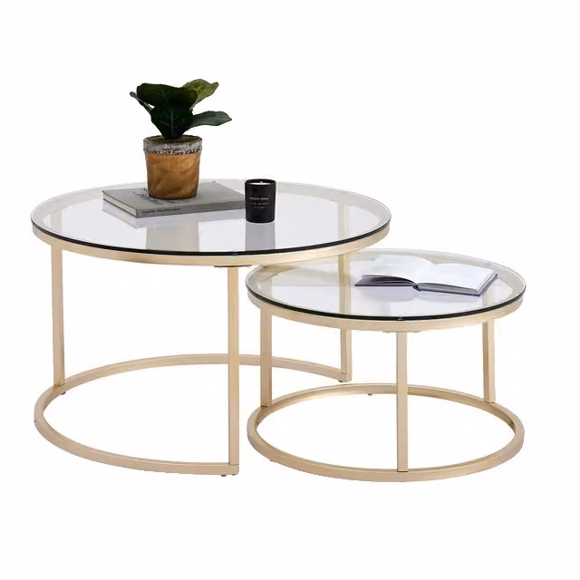Tavolino da salotto, effetto marmo, combinazione di legni, 80 cm e 60 cm