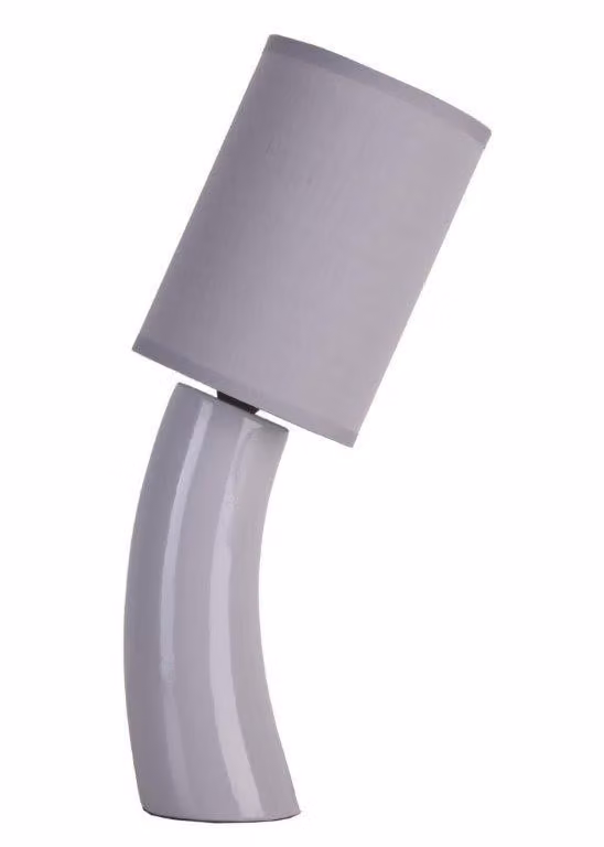 Lampada da comodino in VetroVetroceramica con paralume, modello 2978, colore grigia
