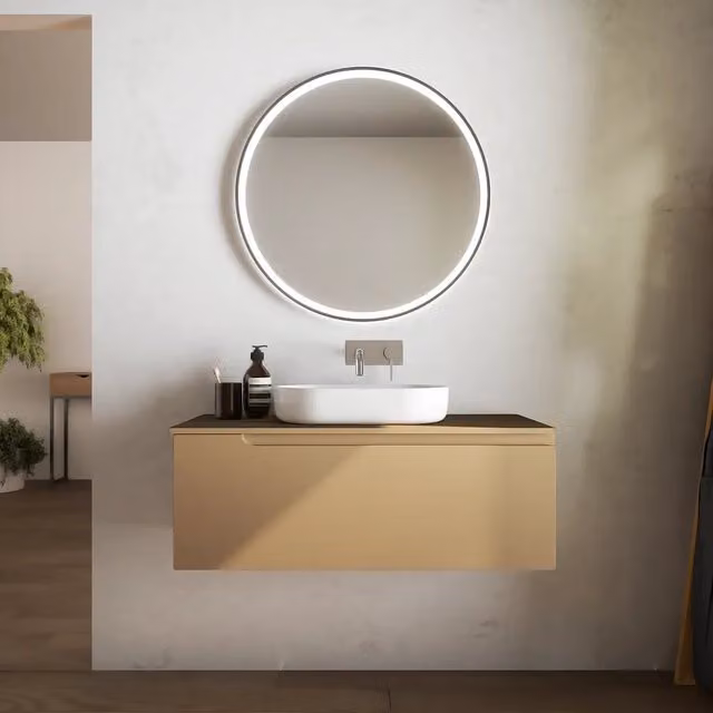 Mobile bagno sospeso 70 cm un cassetto sabbia opaco con top | Ardenne