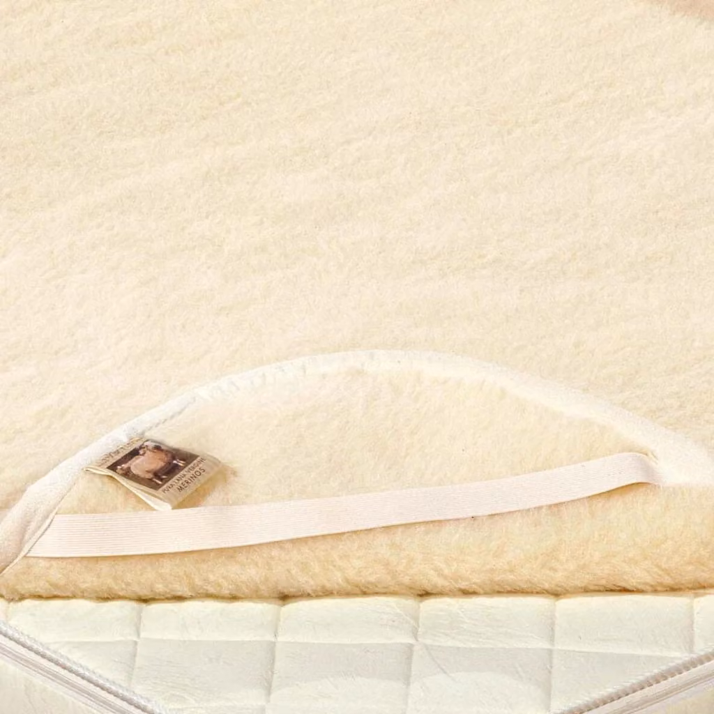 Coprimaterasso Stevil in Pura Lana Merinos Beige con Cotone Traspirante e Termoregolatore – 2