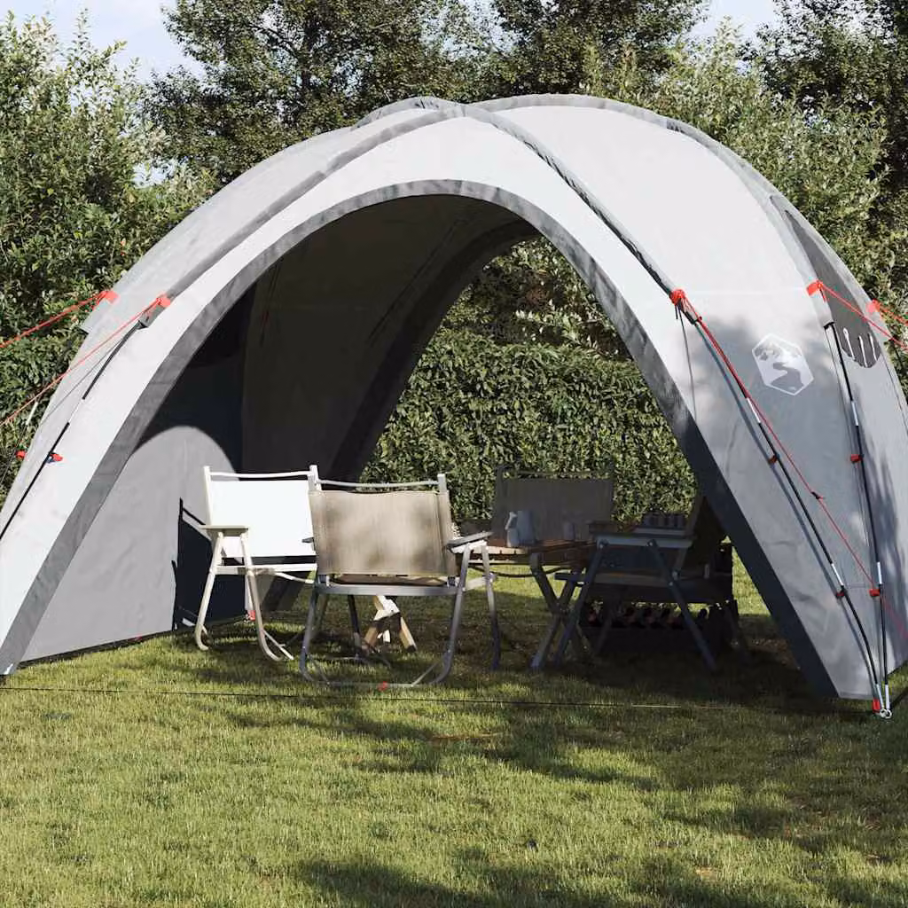 vidaXL Tenda per Feste Impermeabile in Poliestere e Fibra di Vetro, Bianca e Grigia, L/P/H: 360 x 219 x 2 cm