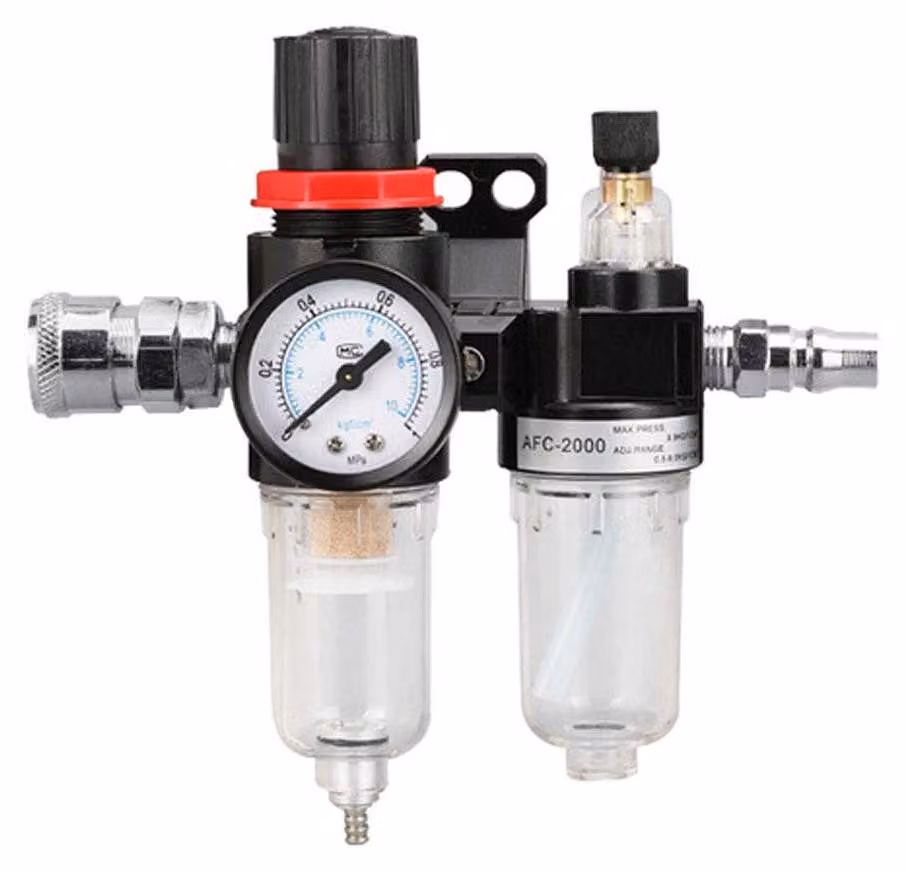 Regolatore di filtro dell'aria per compressore, con valvola di sfiato dell'umidità e separatore olio-acqua, attacco da 1/4 di pollice