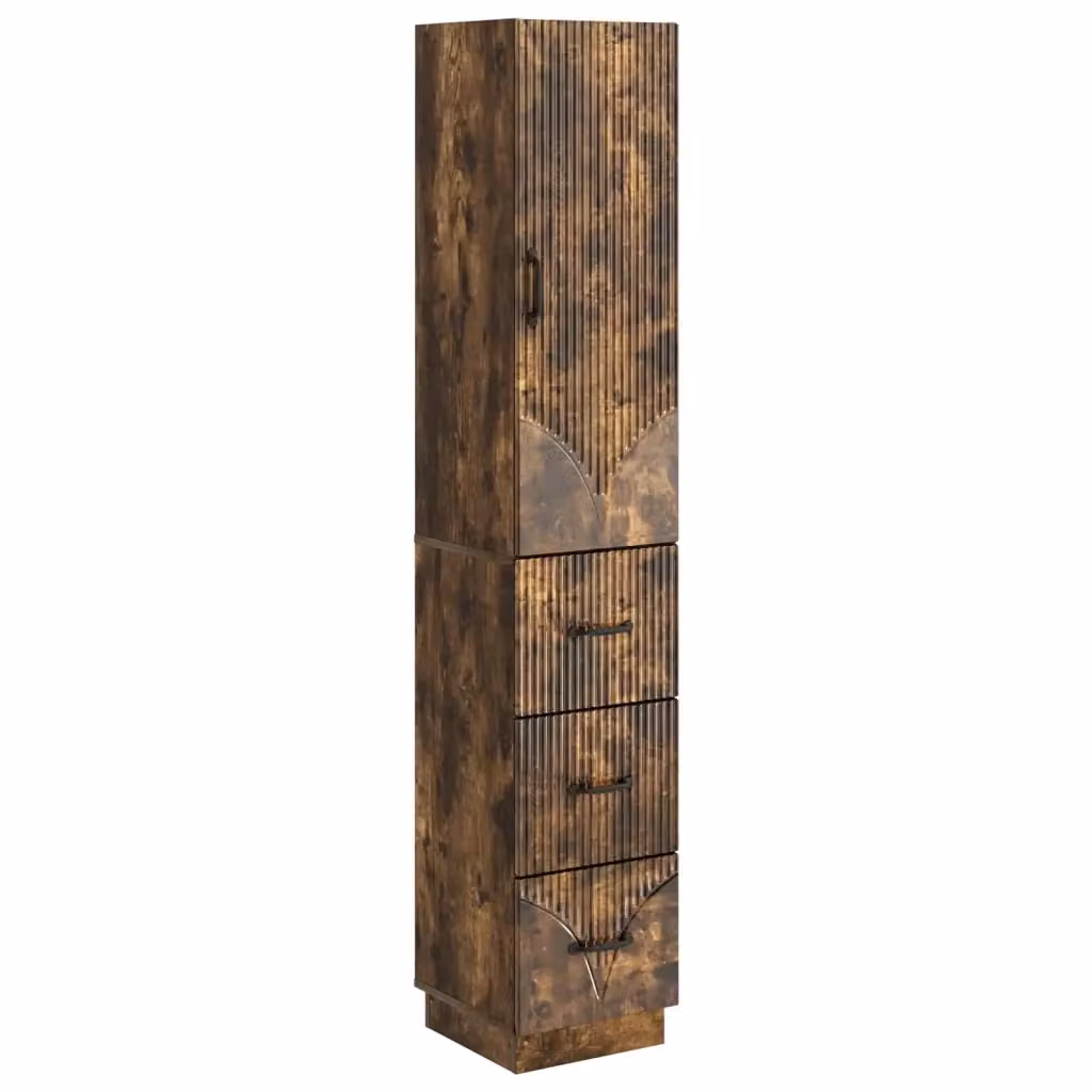 Set di 2 armadi moderni vidaXL in legno e MDF marrone con ante scorrevoli e ripiani interni L: 33 cm, P: 34,5 cm, H: 87 cm – 2