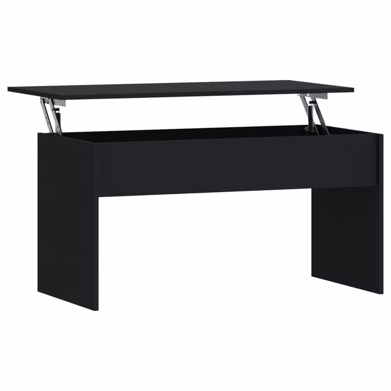 Tavolino da Salotto Nero 102x50,5x52,5 cm in Legno Multistrato