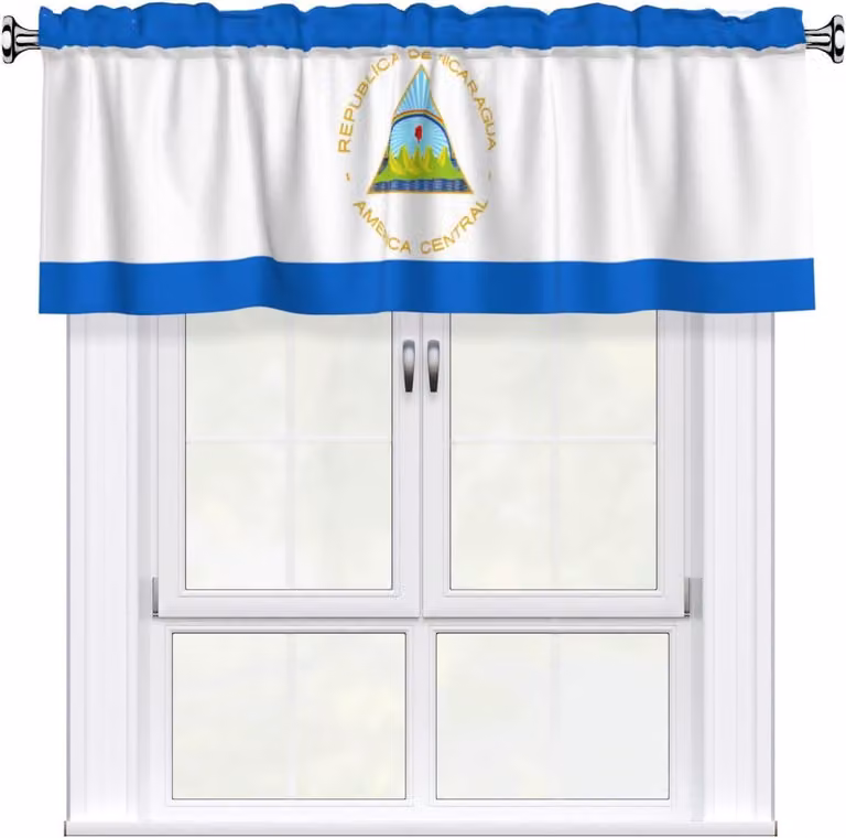 Bandiera del Nicaragua, dimensioni 137,2 x 45,7 cm, facile da applicare, adatta per la decorazione di finestre in cucine, camere da letto e altri ambienti
