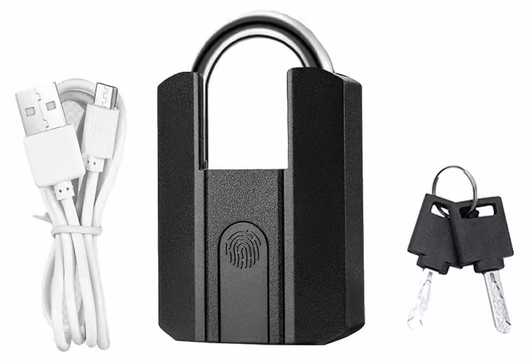 Serratura elettronica, sblocco tramite impronta digitale, design impermeabile, nero