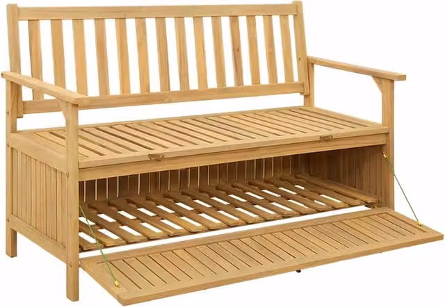 Panca da Giardino | Panchina con contenitore 120 x 63 x 84 cm Acacia Solido
