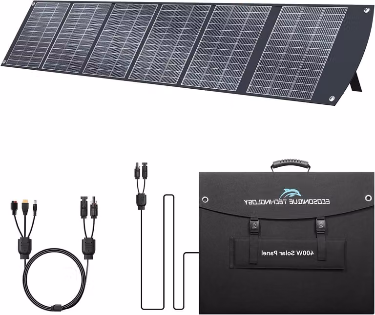 Pannello solare pieghevole da 400W - Pannello solare portatile - Caricabatterie solare - Pannello solare da trasporto