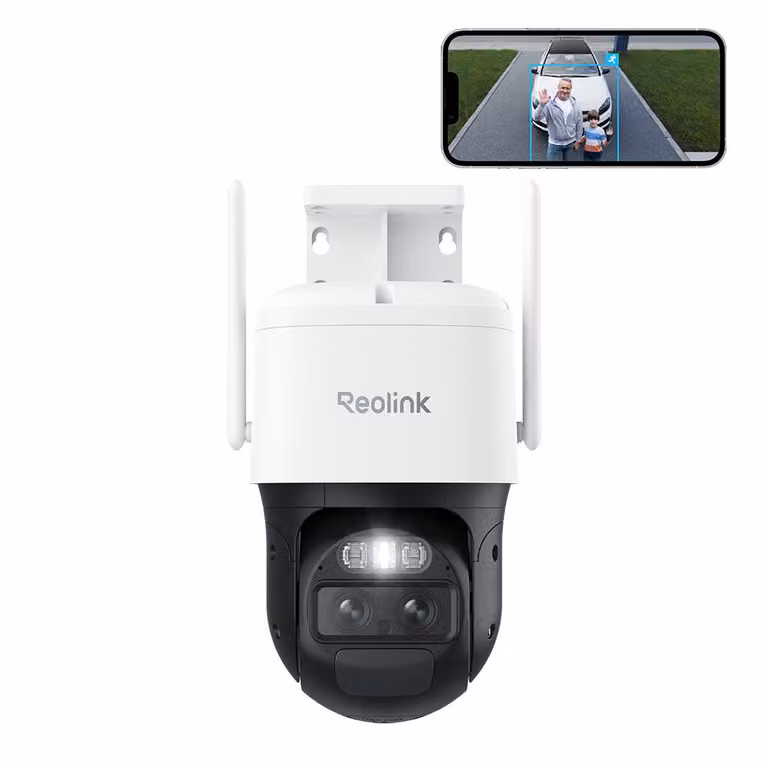 Telecamera di sicurezza a batteria Reolink 4K 8MP, doppio obiettivo, Wi-Fi 6 a doppia banda da 2,4/5 GHz, zoom e tracking automatico, panoramica e inclinazione, zoom 8X