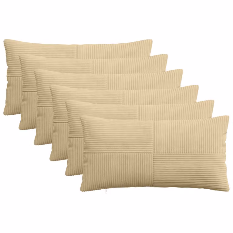 Set di 6 federe vidaXL ALMELO in velluto a coste, Grigio Verde, 40 x 80 cm