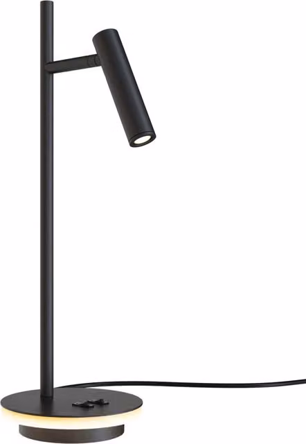 Maytoni Lampada da tavolo moderna Estudo con LED integrato in metallo nero o bianco, regolabile per home office, Altezza: 45.5 cm