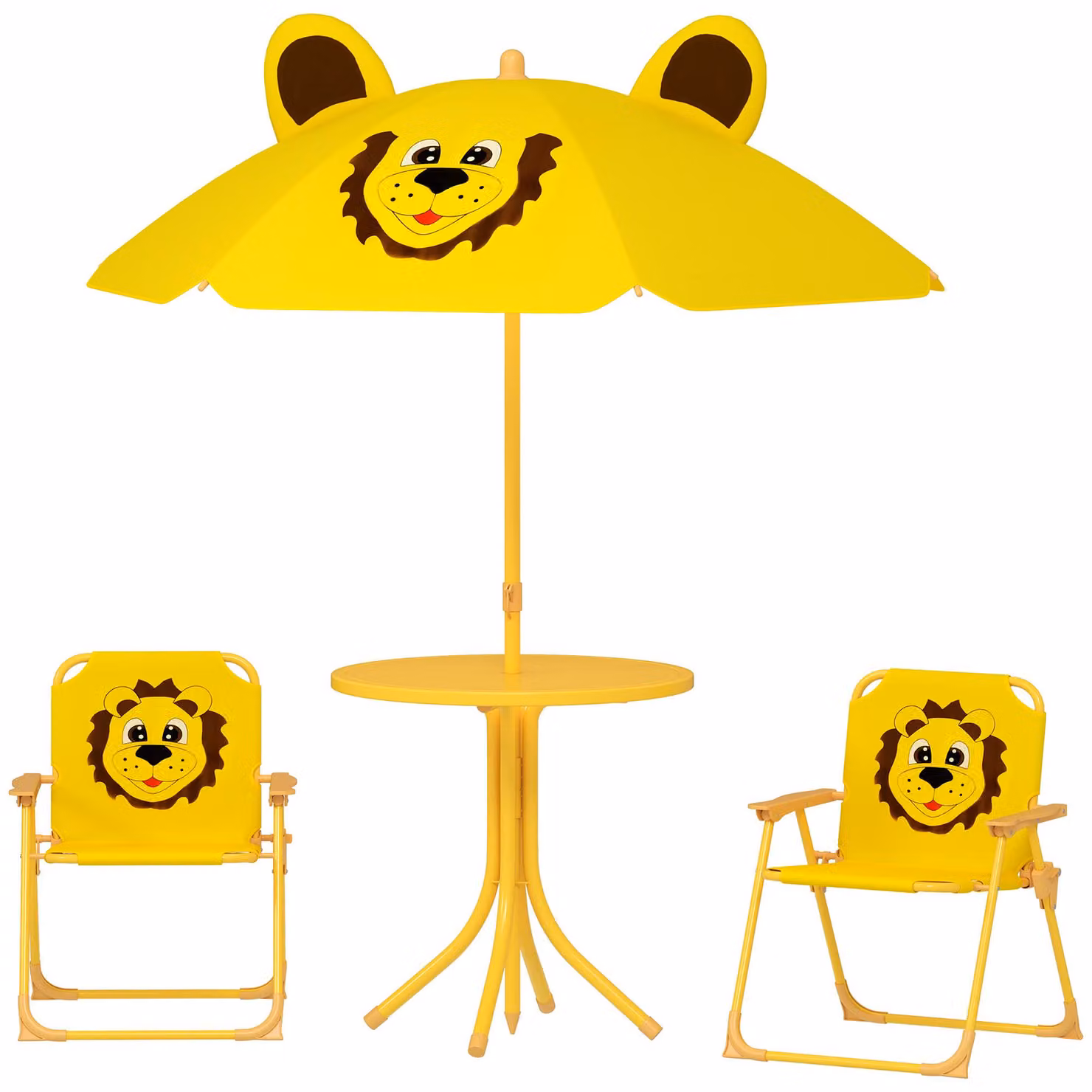 AIYAPLAY Set da giardino per bambini con sedie pieghevoli e ombrellone