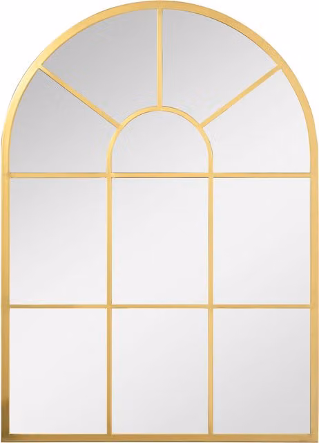 Specchio da parete moderno a forma di arco HOMCOM, colore oro, L: 70 cm, H: 50 cm