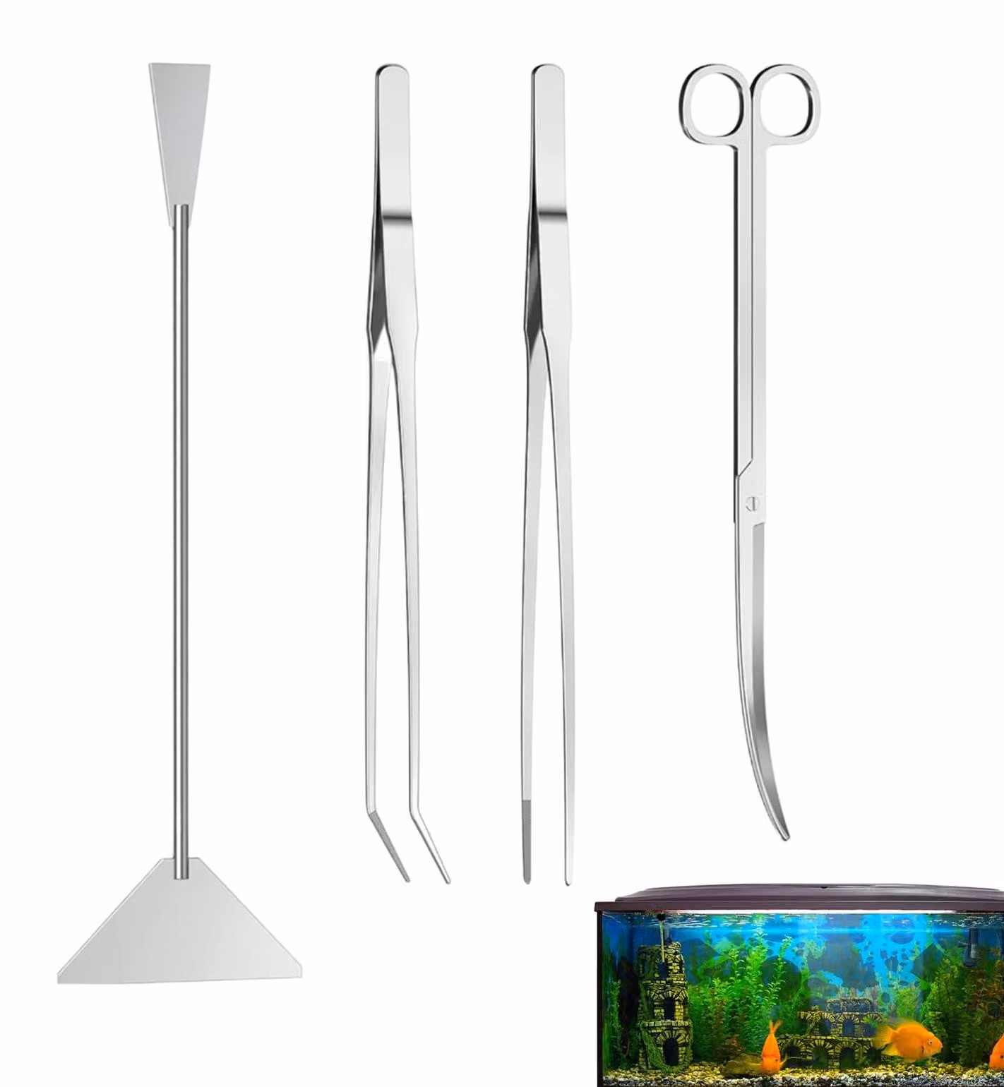 Kit di strumenti per acquari in acciaio inossidabile - Set 4 in 1