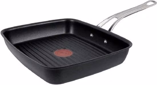 Piatto Grill 27 cm x 23 cm - Superficie Antiscivolo, Resistente al Forno, Induzione, Maniglia Liscia, Alloio Duro in Alluminio Anodizzato