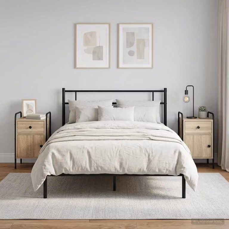 Set di 2 Armadi da Notte vidaXL in Rovere Sonoma e Nero, L/P/H: 35 x 36,5 x 61 cm