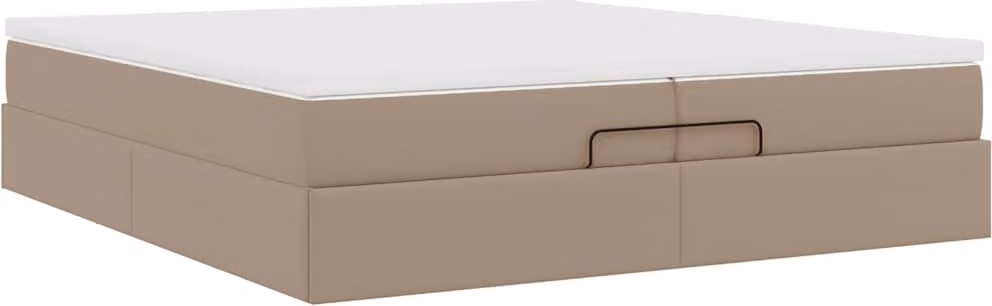 Struttura Letto Pouf con Materassi 200x200 cm Pelle finta