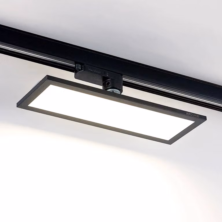 Pannello LED Arcchio trifase, 30 cm, nero, 4000 K Hairis, Nero, Studio / Ufficio, Plastica, Moderno