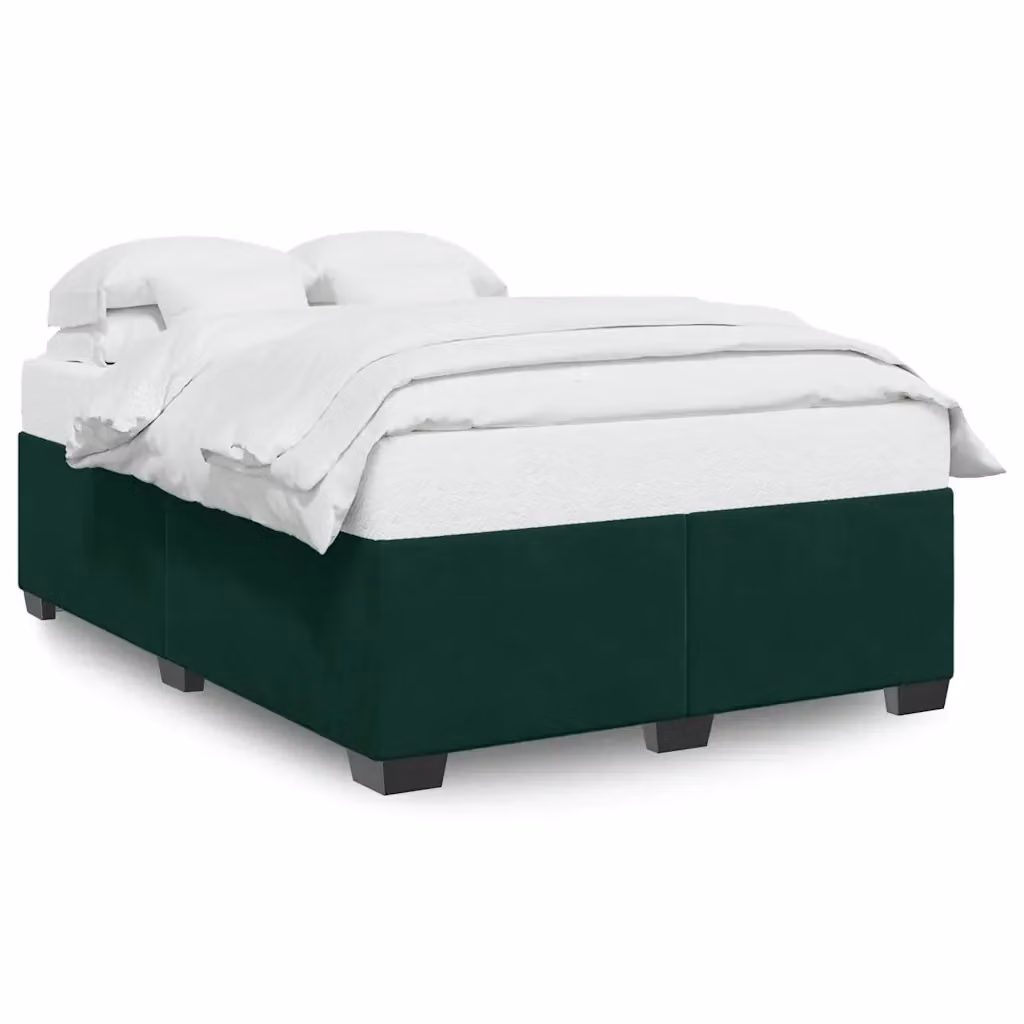 vidaXL Giroletto in Velluto Verde con Doghe in Legno L: 140 cm, P: 190 cm – 2