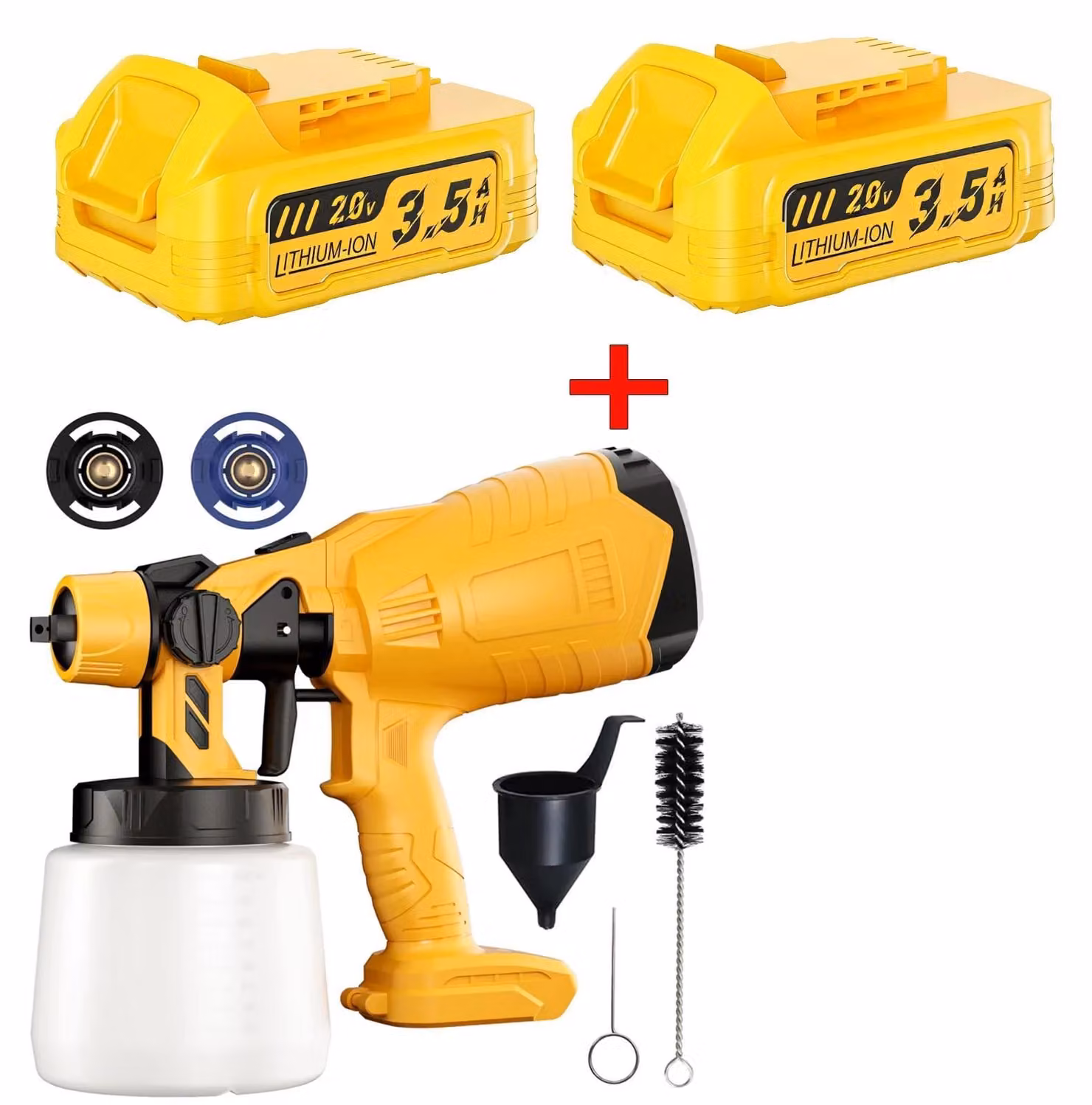 Spruzzatore per vernici da 1000 ml - Pistola a spruzzo elettrica - Compatibile con la batteria da 20 V DCBP034 - Senza fili, agli ioni di litio - Per auto, pareti, fai da te - Grigio
