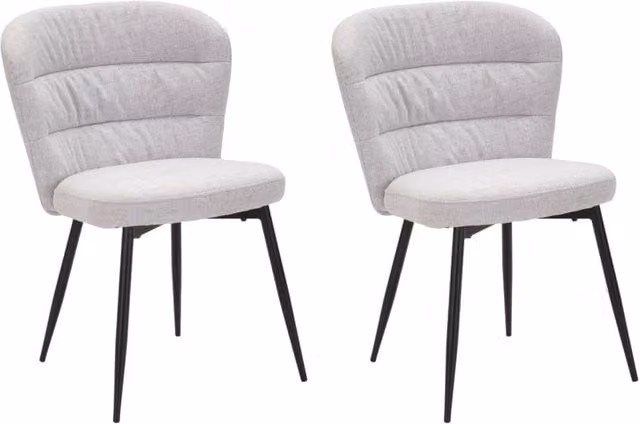 Set 2 Sedie Losanna 58x85x60,5 cm in Tessuto Grigio/Nero
