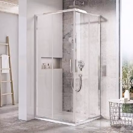 Cabina doccia con ingresso ad angolo RAVAK Blix Slim 90 BLSRV2-90 alluminio lucido+trasparente X1LM70C00Z1