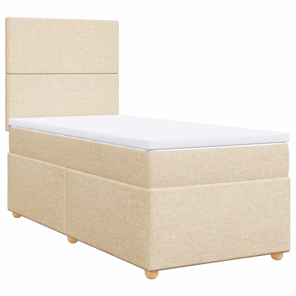Giroletto a Molle con Materasso Crema 90x200 cm inTessuto
