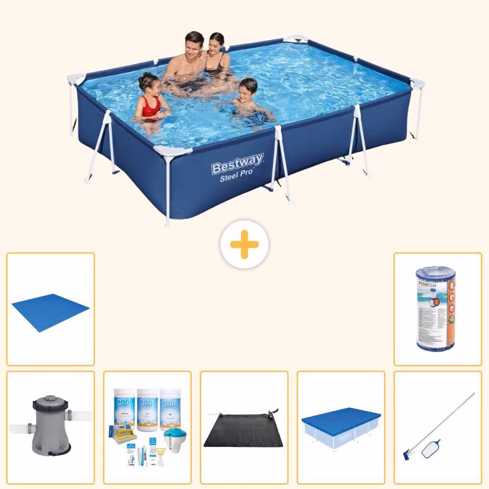 Bestway Steel Pro, piscina rettangolare - 300x201x66 cm - 8 pezzi - Modello S21560