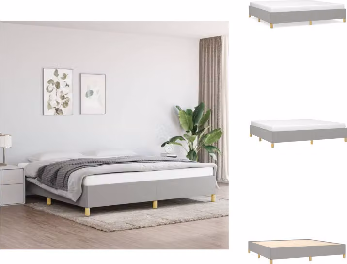 vidaXL Struttura letto grigio chiaro 200x200 cm in tessuto - Letti e strutture letto