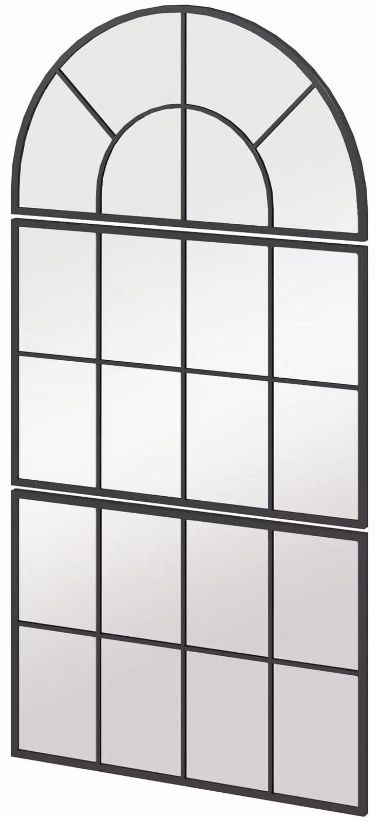 Specchio da parete - Specchio decorativo - 76 x 53 cm - Cornice in metallo - Da appendere - Colore nero