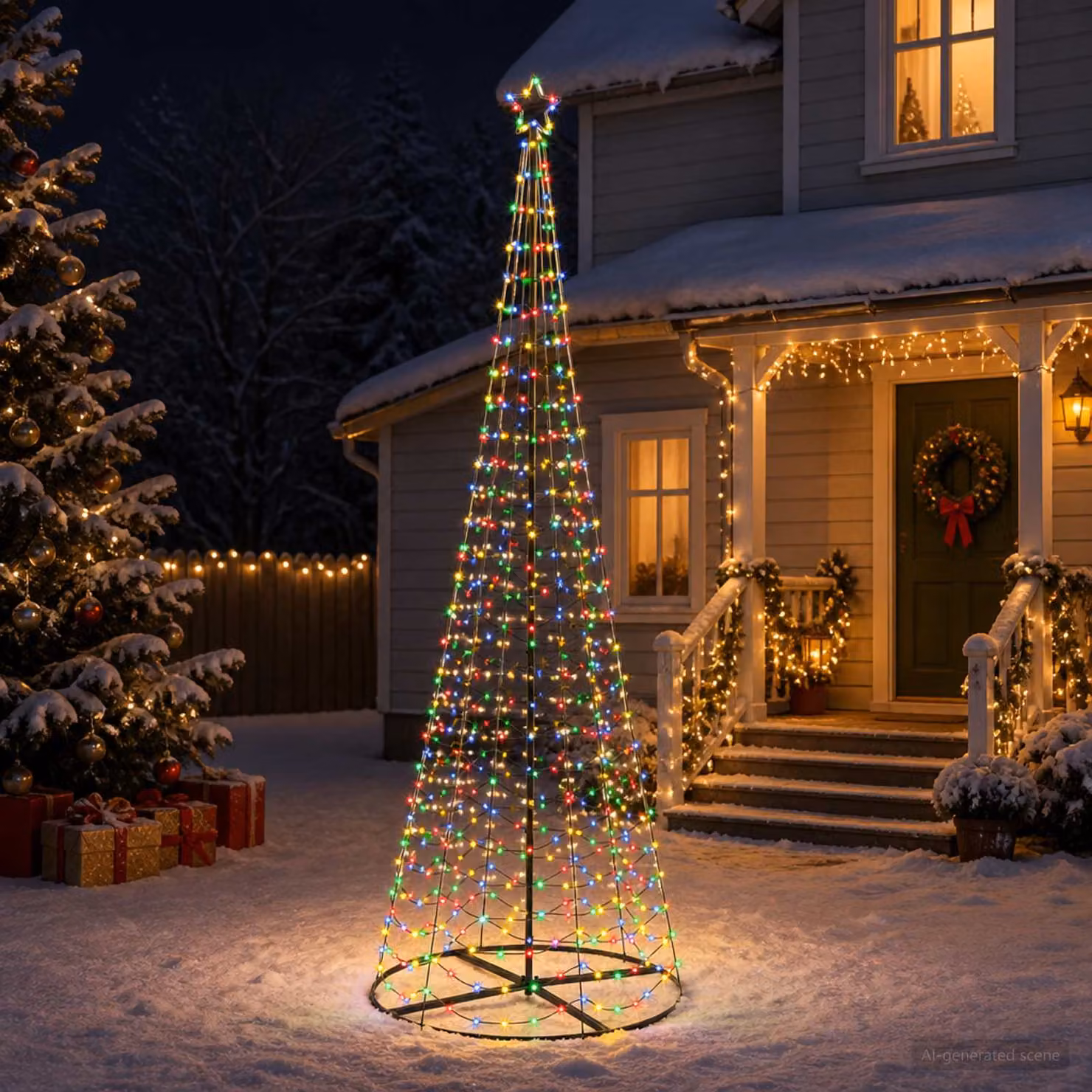 vidaXL Albero di Natale LED a spirale con base EKENAS 300 cm 475 LED