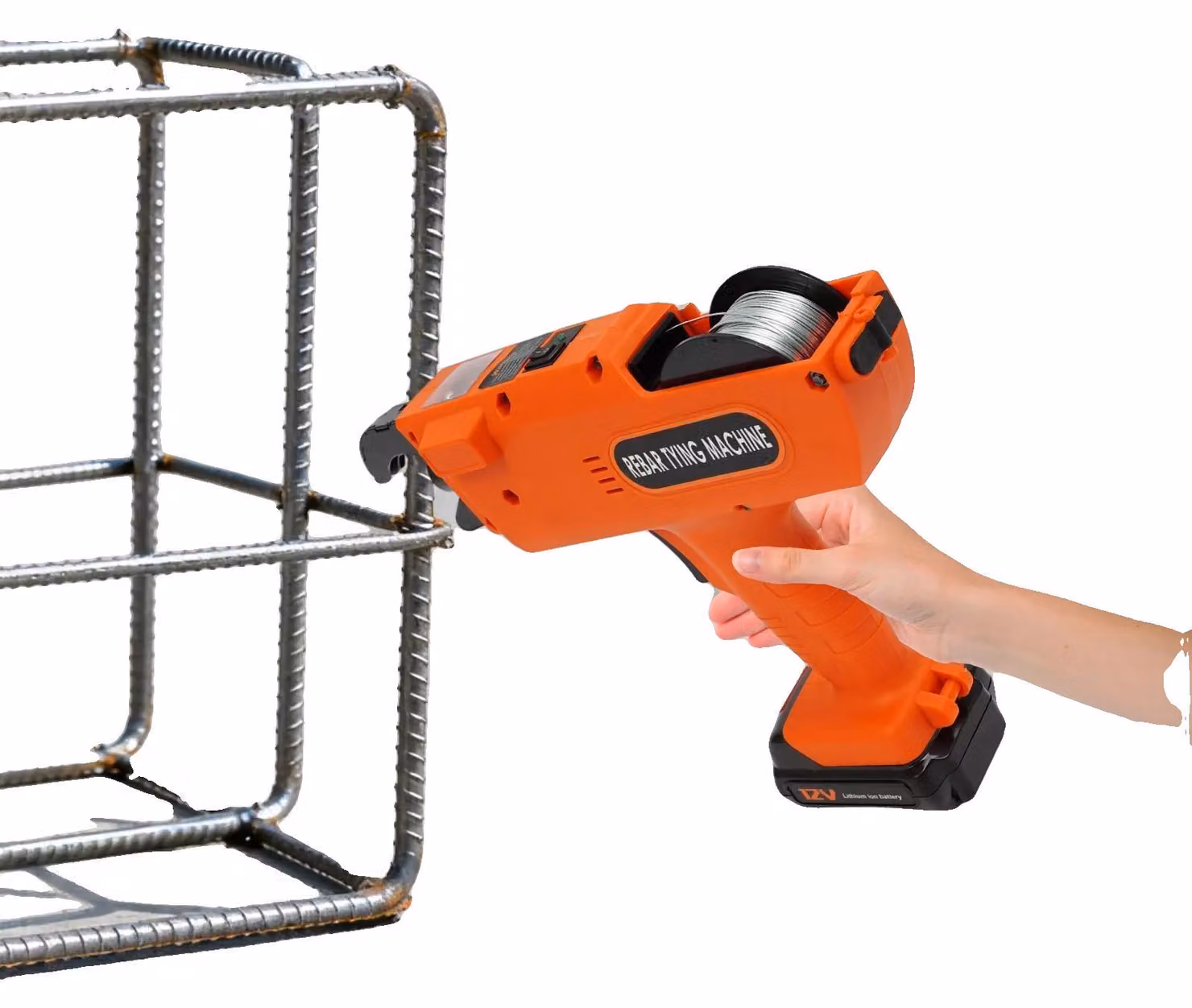 Macchina portatile per rilegatura, alimentata a batteria, strumento efficiente per la rilegatura, colore arancione