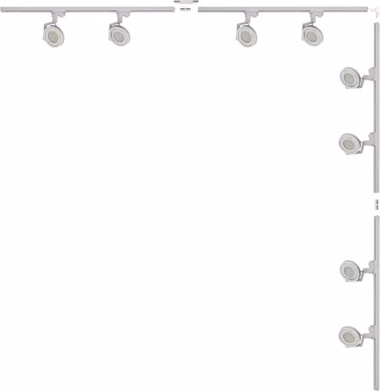 Barra luminosa L 2x2m bianca con faretti monofase 3591 Zuma Line