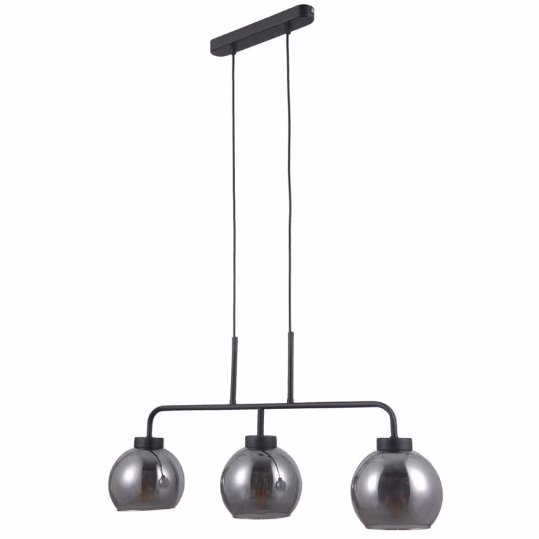 Lampadario Poggi nero opaco 3xE27x40W in vetro, dimensioni: 103x75x15 cm, IP20, Italux