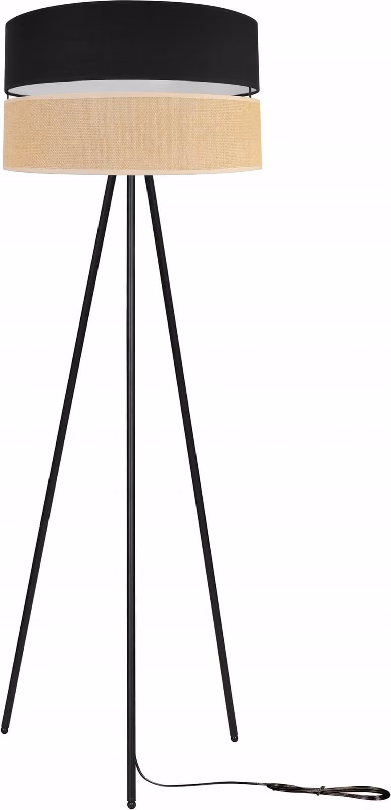 Lampada da terra con paralume in metallo a tre gambe, 45 cm, nero