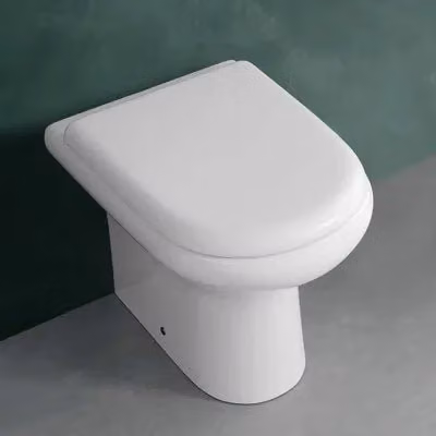 Vaso a terra filomuro Rak Ceramics serie Compact in ceramica bianca con scarico universale e tecnologia Rimless L: 51 cm, P: 40 cm, H: 37 cm