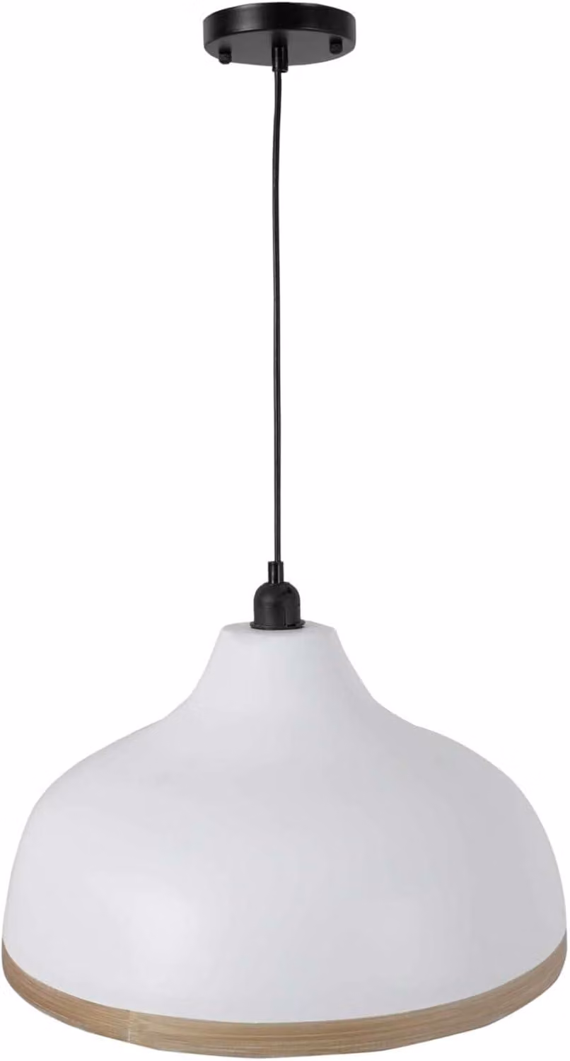 Lampada a sospensione LAVANT in rattan bianco 40x18 cm ##