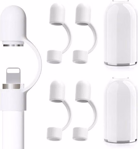 Copripuntali morbidi in silicone, bianchi, set da 2, magnetici, anti-smarrimento