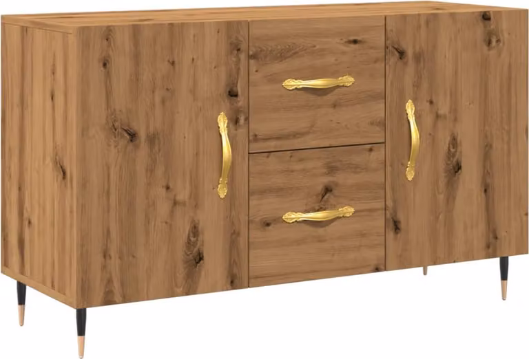 Credenza Rovere Artigianale 100x36x60 cm in Legno Multistrato